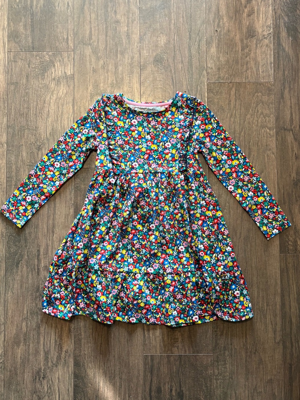 Mini Boden Girls' Long-Sleeve Floral Dress - Multicolor
